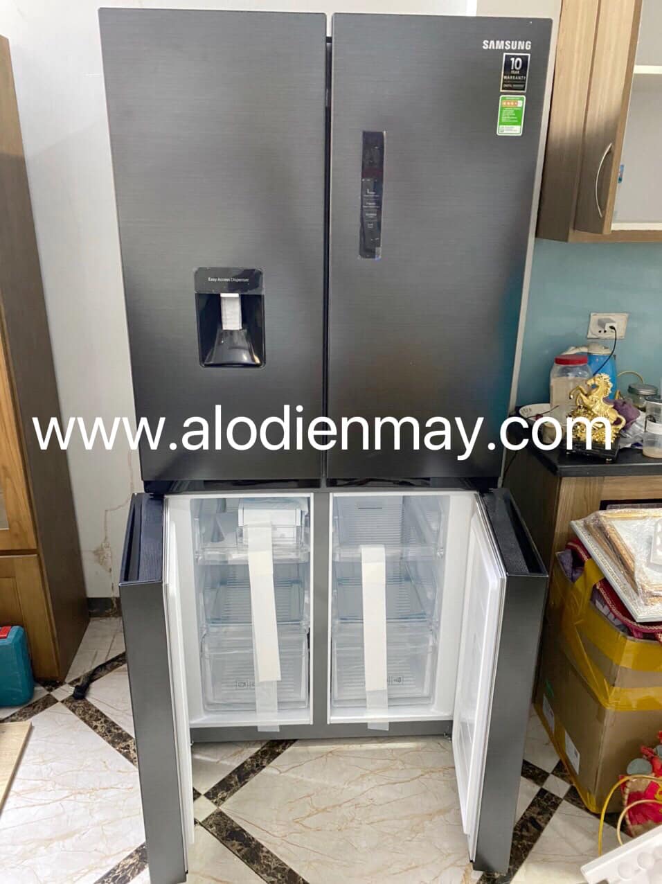 Tủ lạnh Samsung 4 cánh inverter 488 lít RF48A4010B4/SV giá rẻ chính hãng