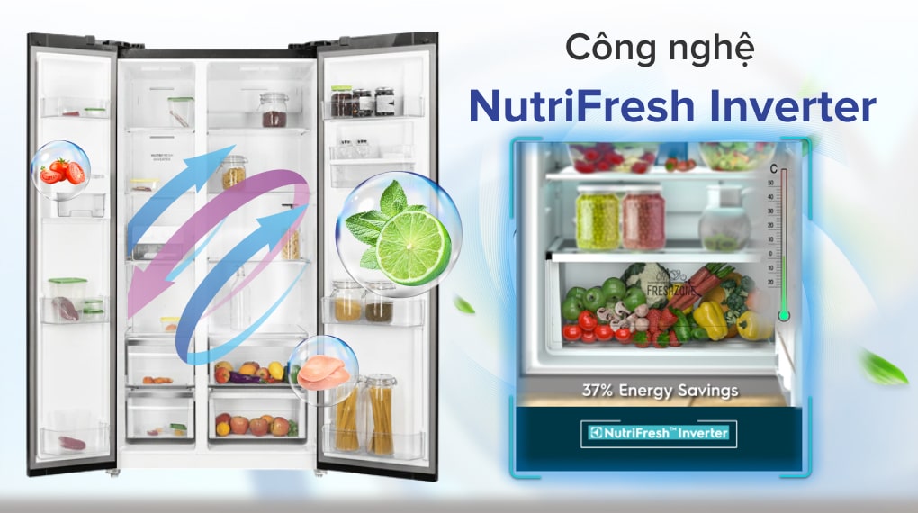 Tủ lạnh SBS Electrolux Inverter 619L ESE6645A-BVN