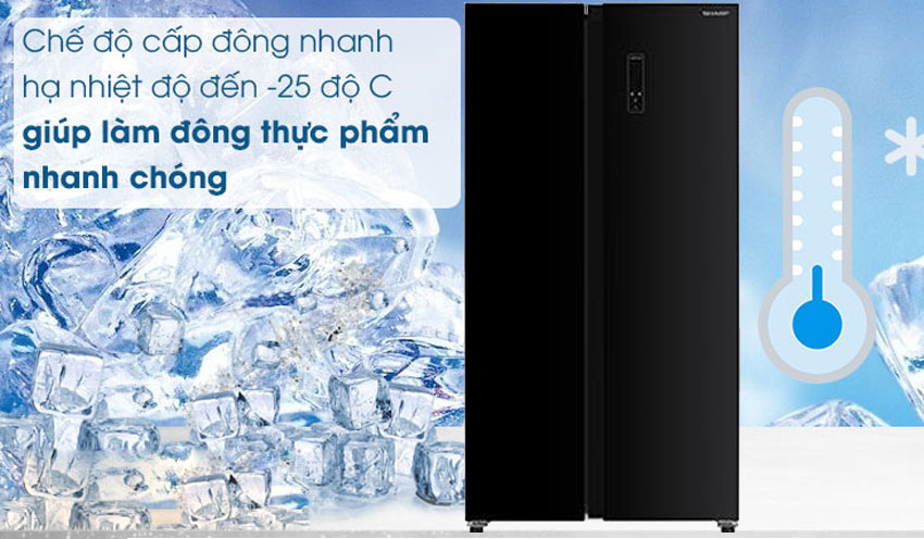 Tủ lạnh SBS Sharp inverter 532 lít SJ-SBX530VG-BK