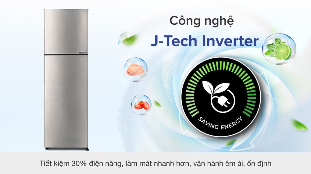 Tủ lạnh Sharp inverter 224 lít SJ-X252AE-SL 2023