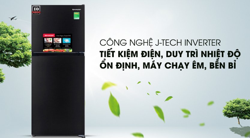 Tủ lạnh Sharp 2 cửa Inverter 181 lít SJ-X198V-DG 2023