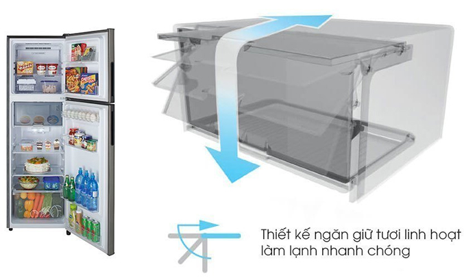 Tủ lạnh Sharp 2 cánh inverter 253 lít SJ-X281E-SL