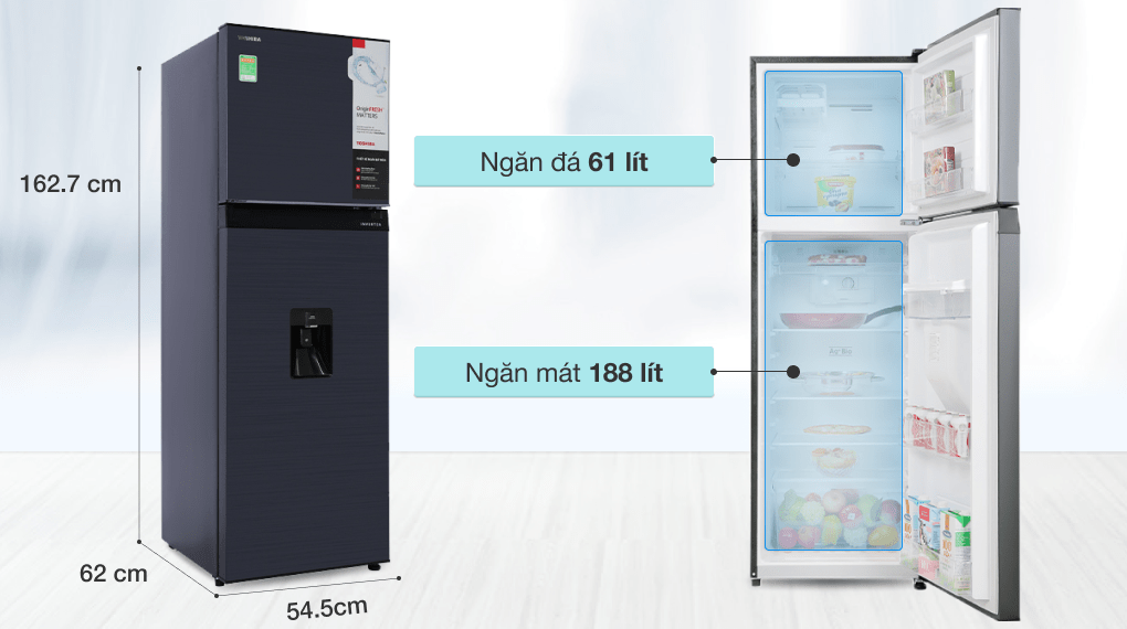 Tủ lạnh Toshiba inverter 249 lít GR-RT325WE-PMV(06)-MG giá rẻ