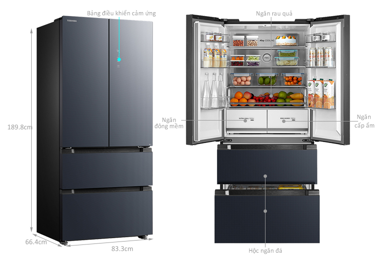 Tủ lạnh Toshiba inverter 515 lít GR-RF669WI-PGV(A9)-BG giá tốt
