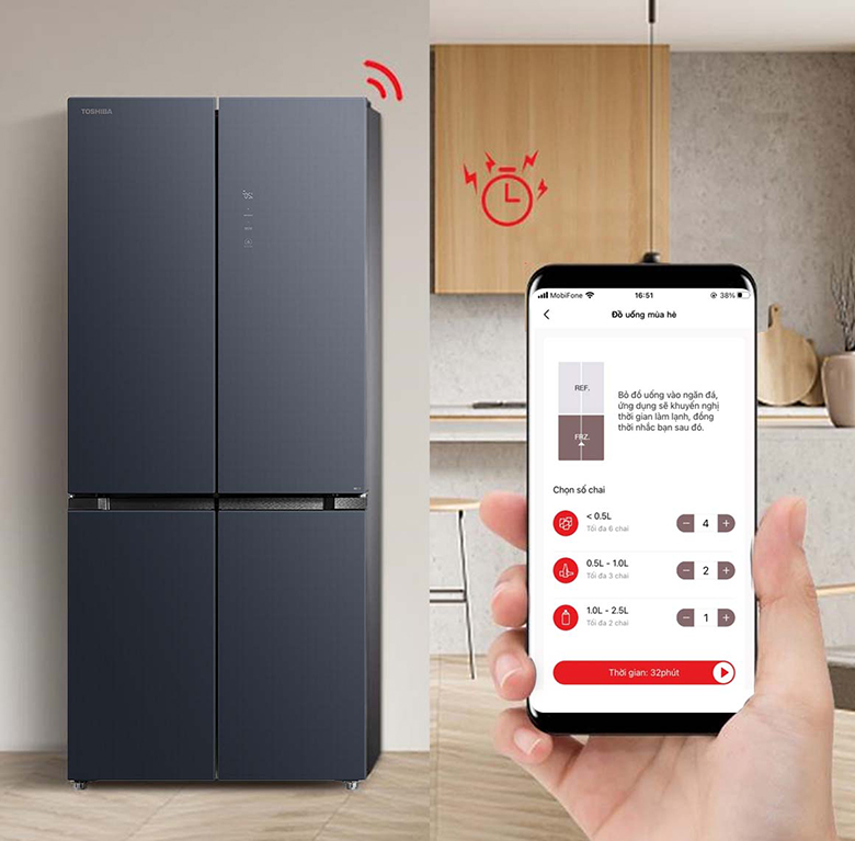 Tủ lạnh 4 cánh Toshiba inverter 515 lít GR-RF670WI-PGV(A9)-BG giá tốt