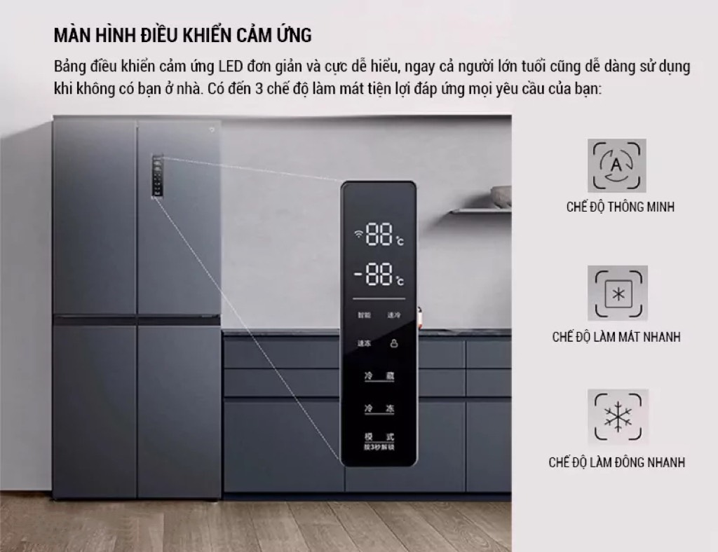Tủ lạnh Xiaomi Mijia 4 cánh inverter 430 lít BCD-430WMSA