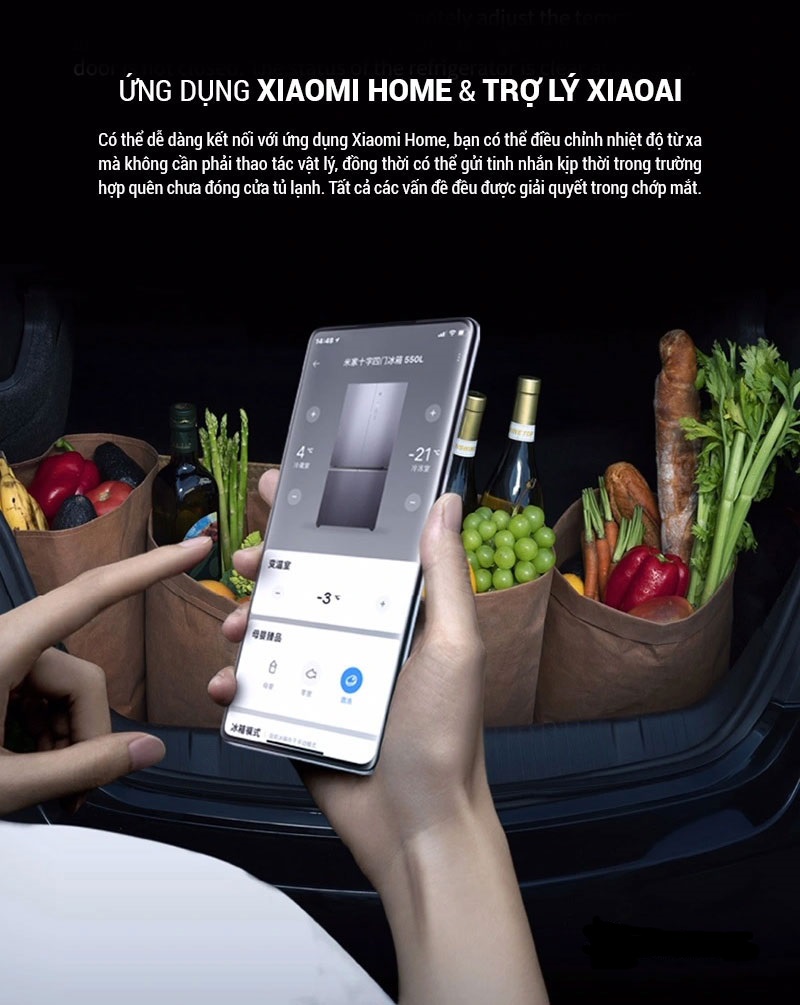 Tủ lạnh Xiaomi Mijia inverter 4 cánh 550L lít BCD-550WGSA