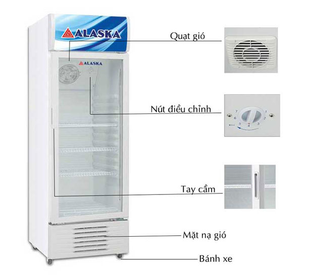 Tủ mát đứng Alaska 1 cánh 260 lít LC-455H