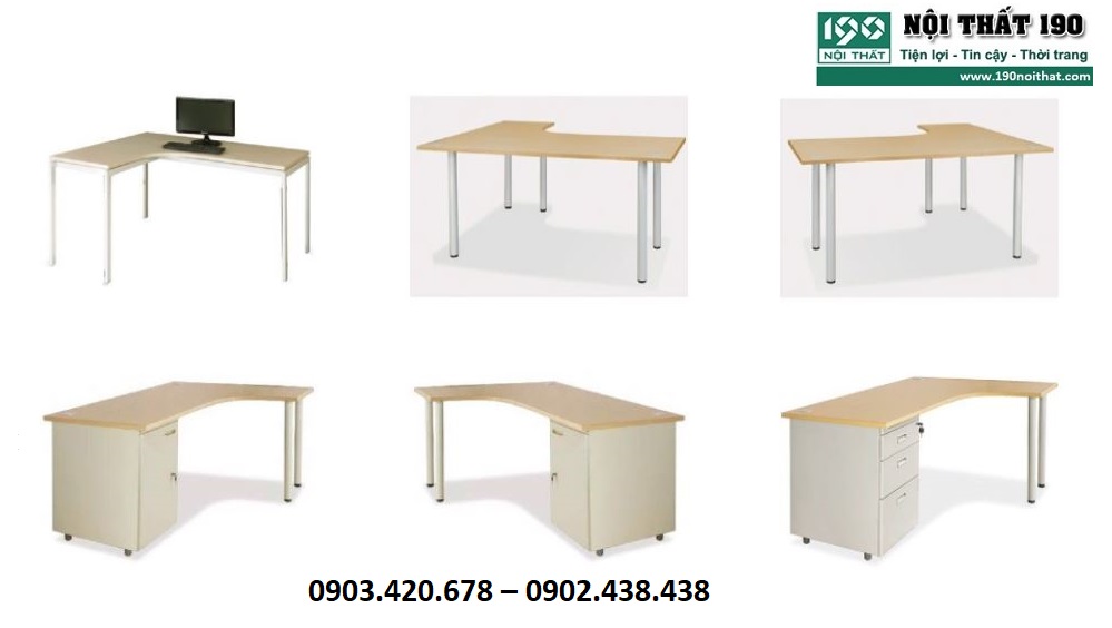 Bàn chữ L chân sắt là mẫu sản phẩm được nhiều đơn vị lựa chọn