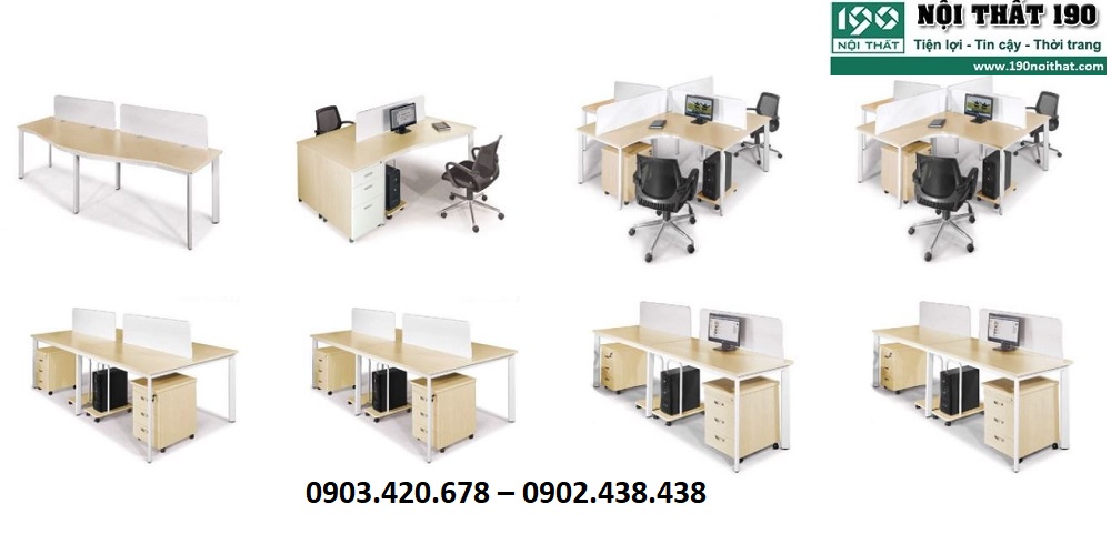 Cụm bàn làm việc văn phòng là sản phẩm nội thất được nhiều người yêu thích