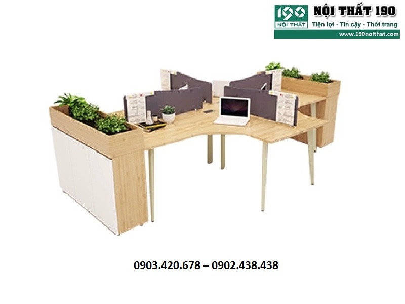 Mẫu module bàn làm việc hình chữ thập