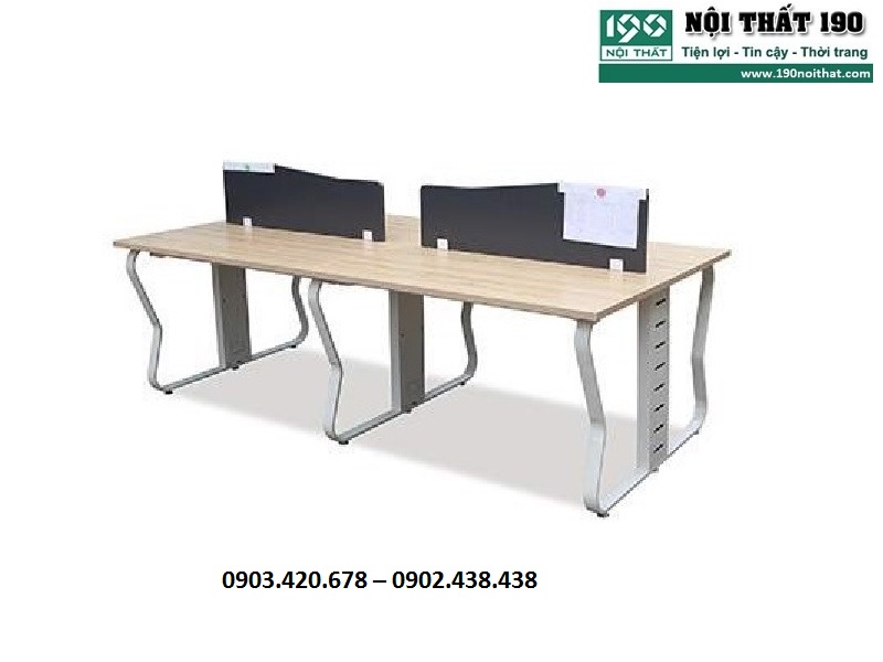Mẫu cụm bàn làm việc hình chữ nhật