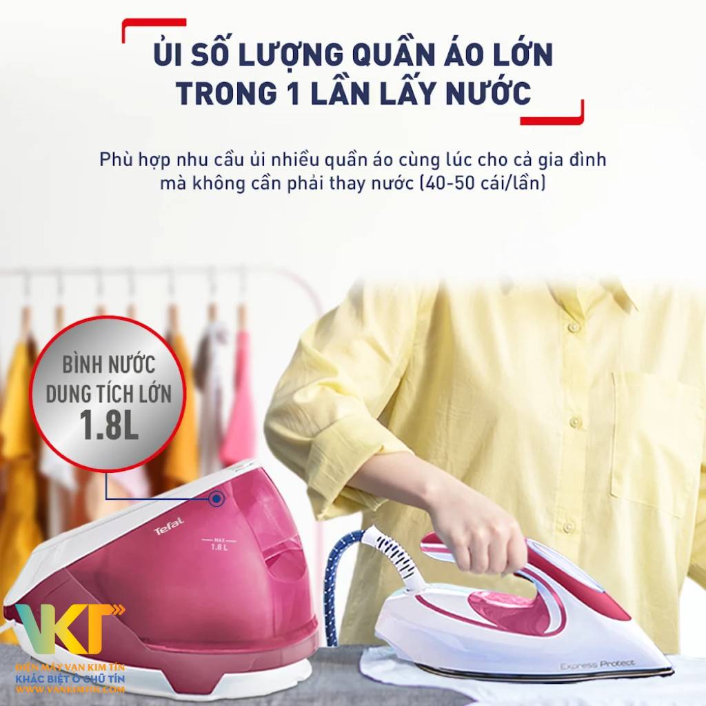 Bàn ủi hơi nước Tefal SV9201E0 - Dung tích bình chứa nước lớn, đảm bảo sự tiện nghi