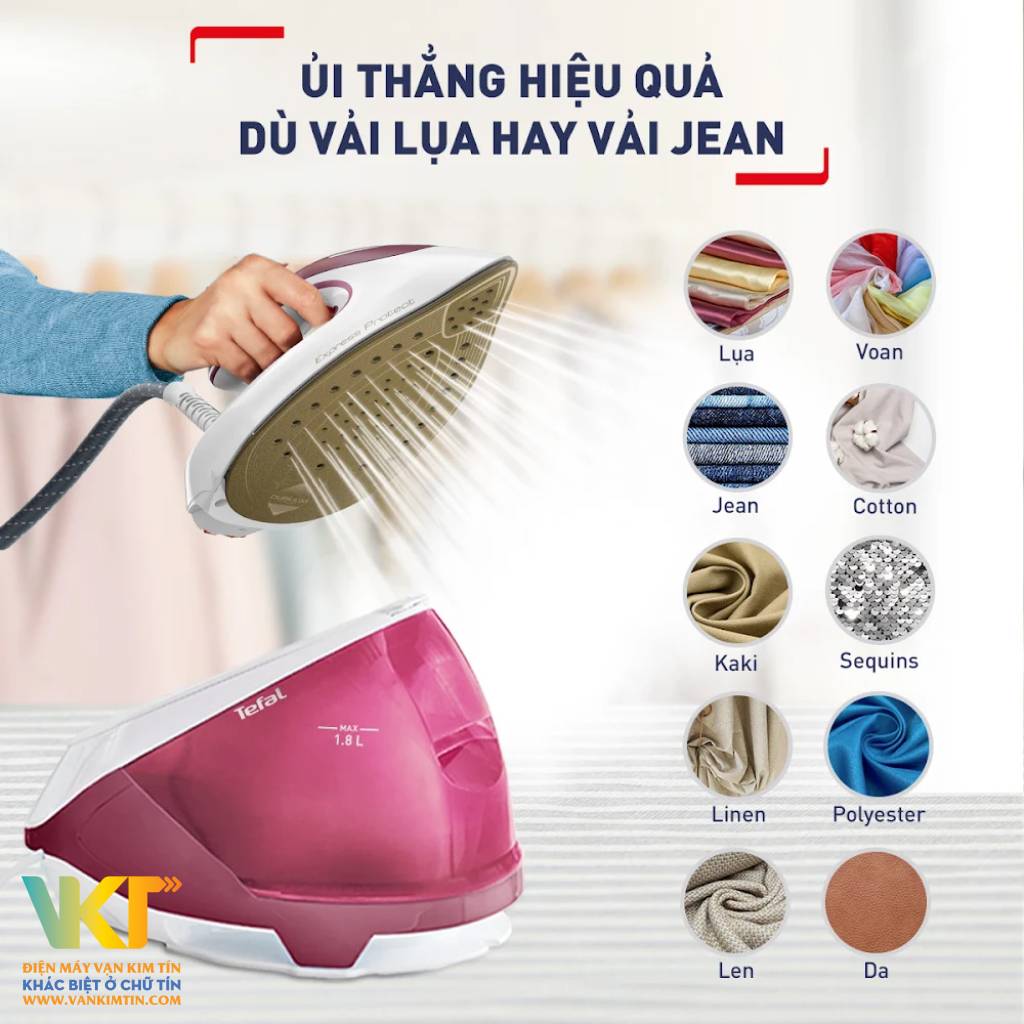 Bàn ủi hơi nước Tefal SV9201E0 - Không kén chất liệu, đa dạng loại vải