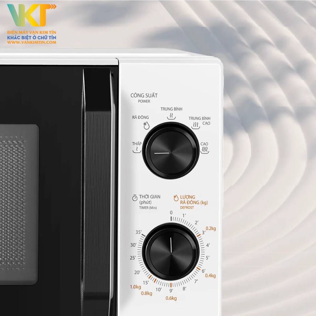 Lò vi sóng Toshiba MW3-MM25PE(WH) - Dễ dàng hẹn giờ với bảng điều khiển cơ, tiện thao tác