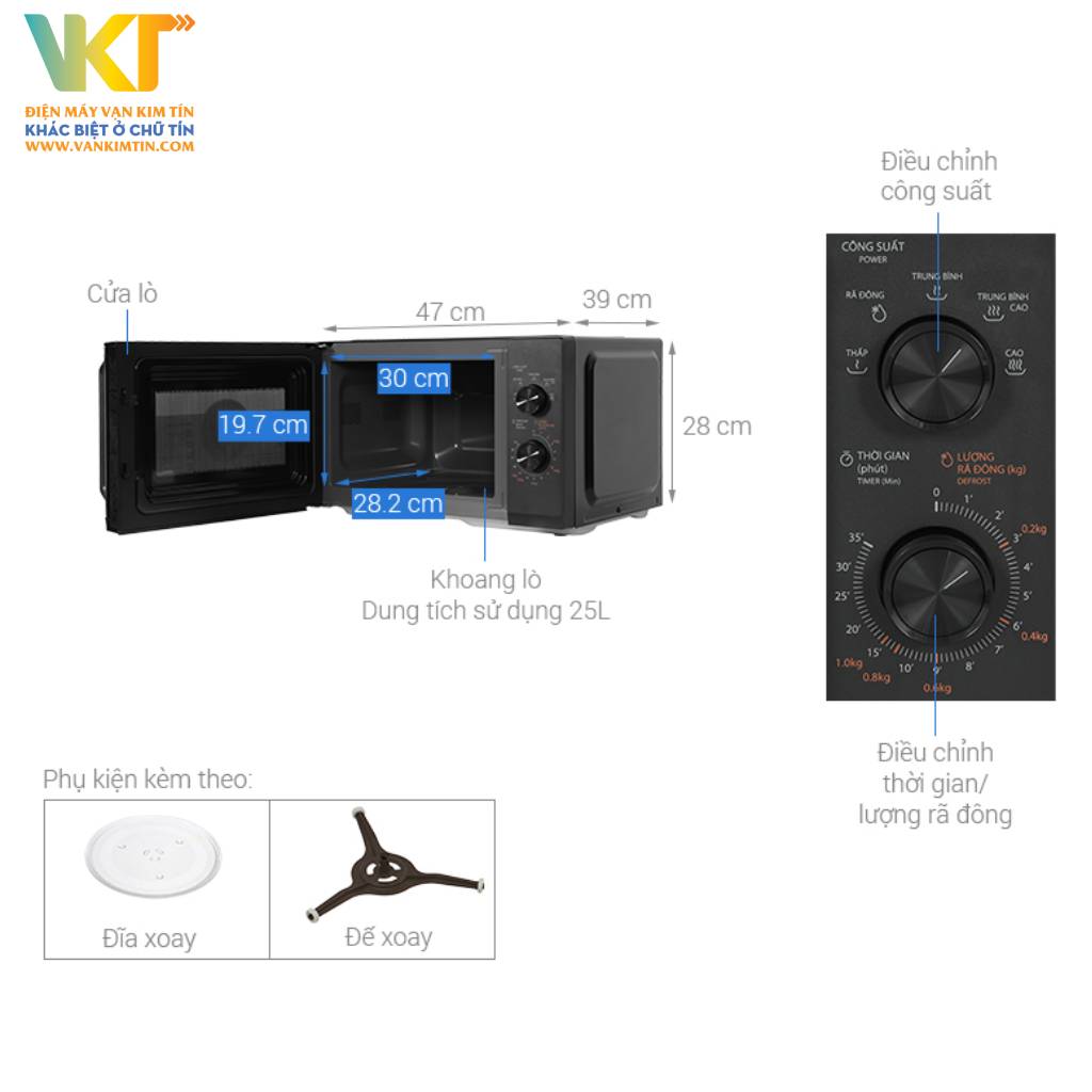 Lò vi sóng Toshiba MW3-MM25PE(WH) - Thông số kỹ thuật