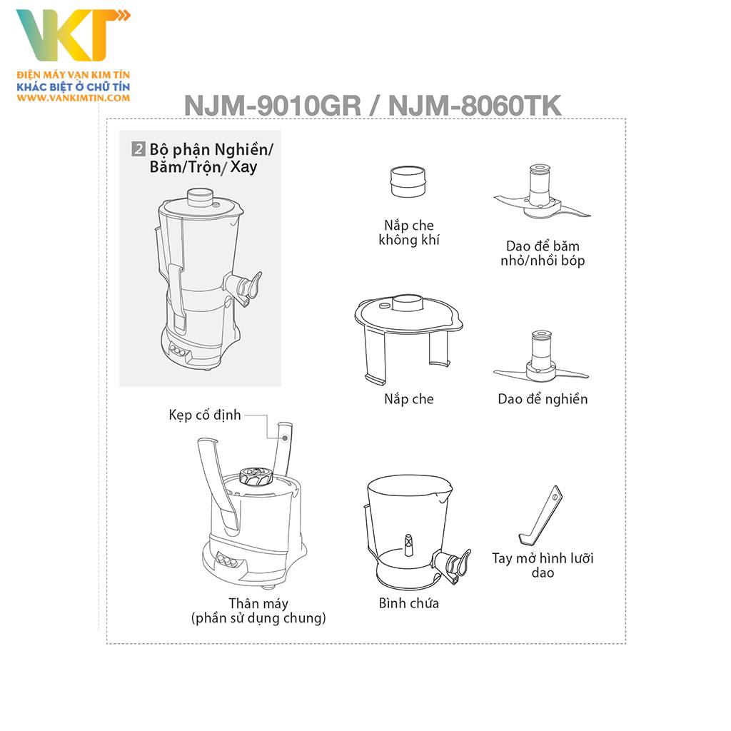 Máy ép trái cây đa năng Kuvings NJM-9010GR - Thông số kỹ thuật