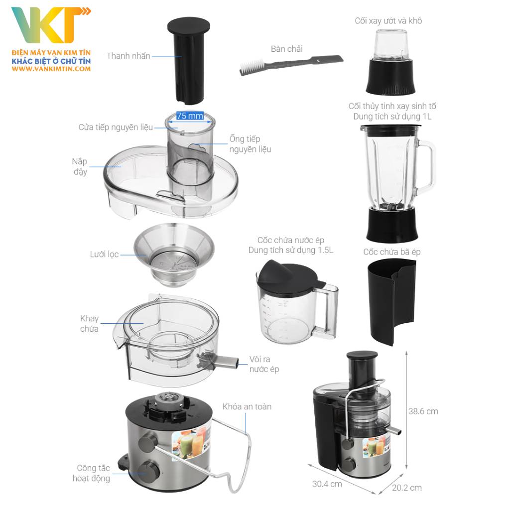 Máy ép trái cây Panasonic MJ-CB800SRA - Thông số kỹ thuật