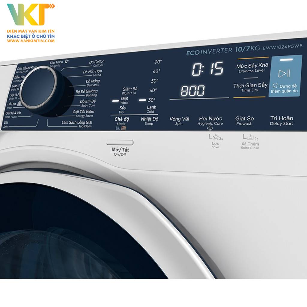 Máy giặt sấy Electrolux EWW1024P5WB - 15 chương trình giặt khác nhau được tích hợp sẵn, linh hoạt