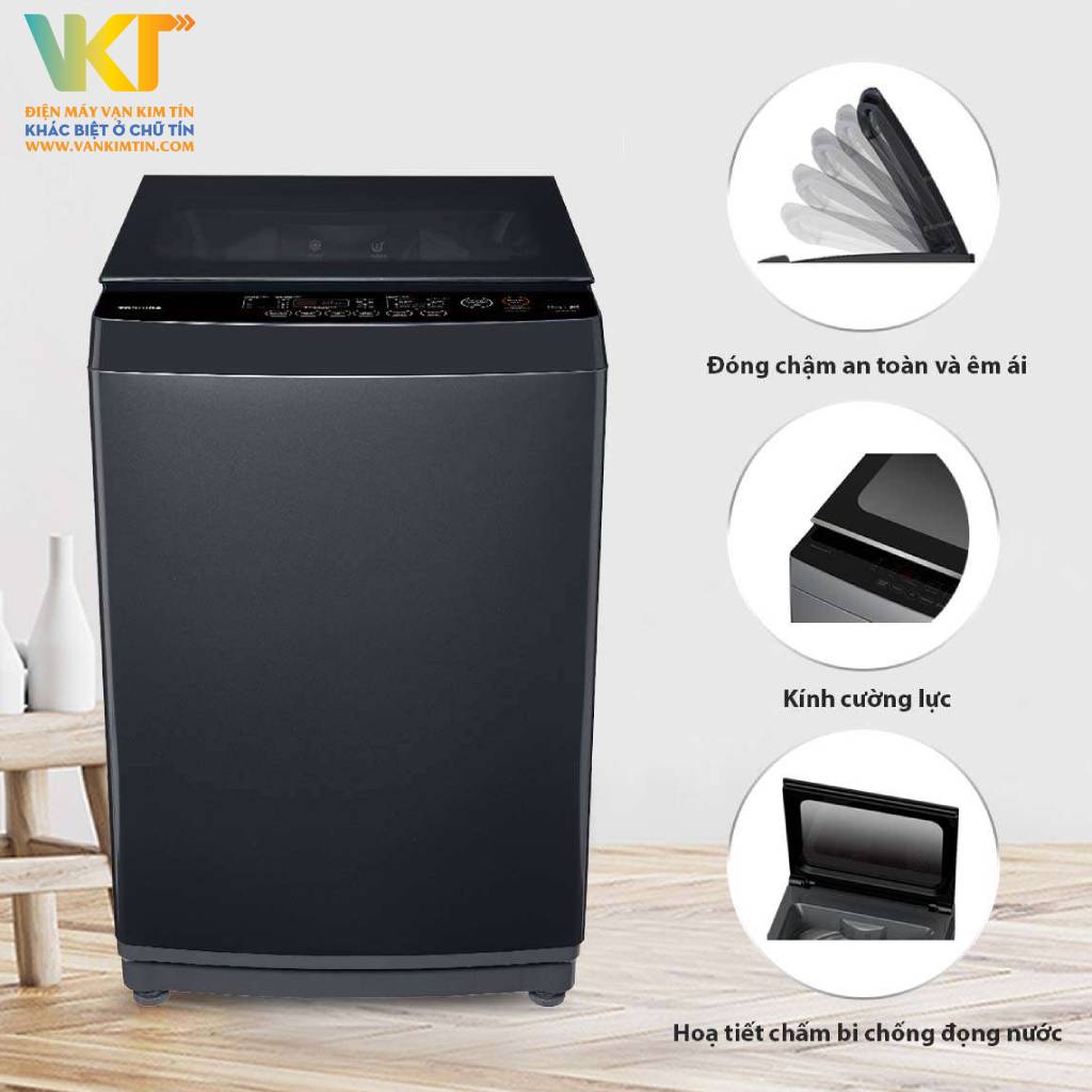 Máy giặt Toshiba 8 kg AW-M905BV(MK) - Nắp kính cường lực chống sập