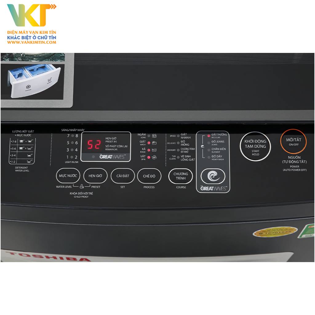 Máy giặt Toshiba 9 kg AW-M1000FV(MK) - Khối lượng và chương trình giặt đa năng