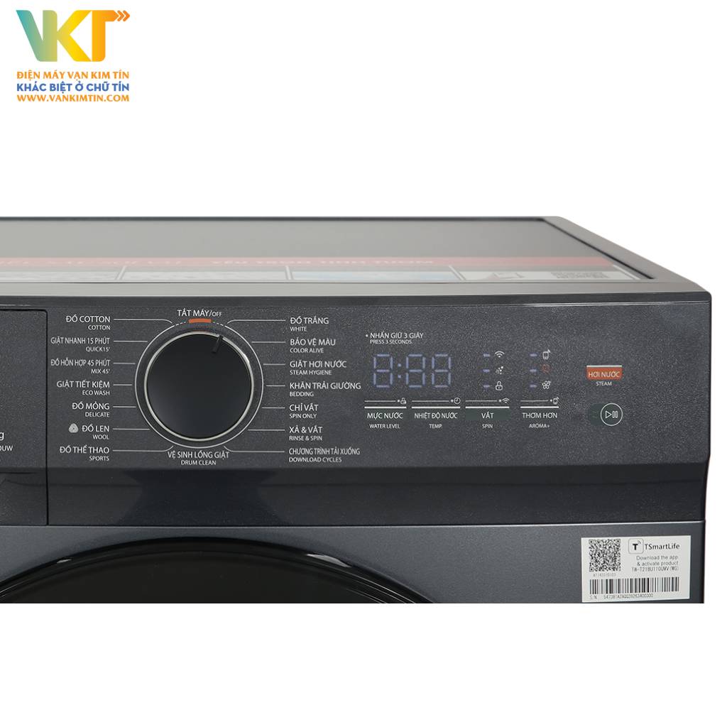 Máy giặt Toshiba Inverter 10 kg TW-T21BU110UWV(MG) - Tùy chọn chương trình giặt nhanh chóng với bảng điều khiển cảm ứng