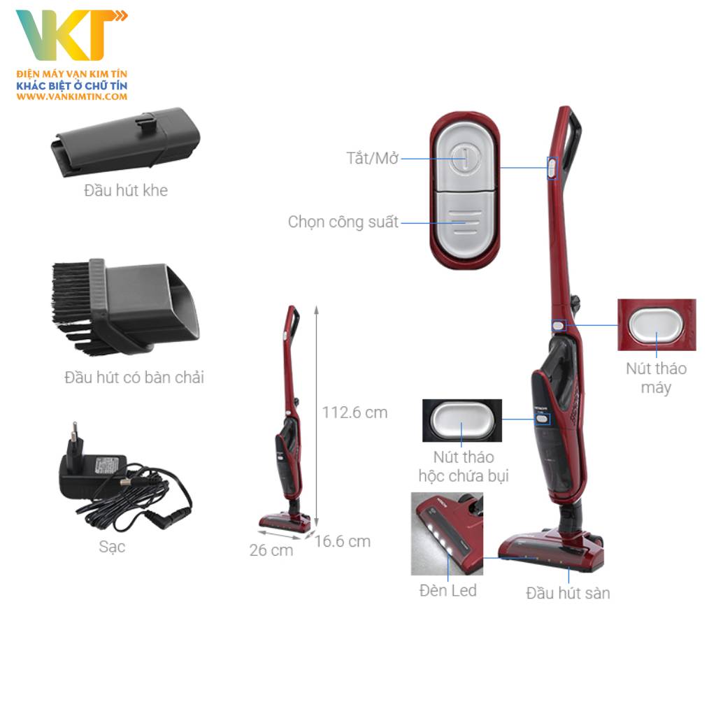 Máy hút bụi không dây Hitachi PV-X85M MRE - Thông số kỹ thuật