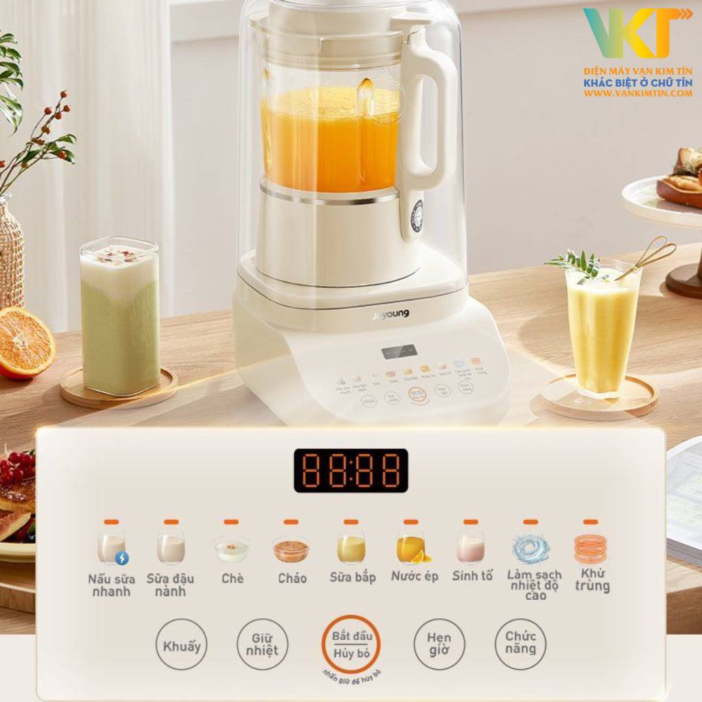 Máy làm sữa hạt chống ồn Joyoung JHSB-602 - Bảng điều khiển cảm ứng hiện đại với 12 chương trình tự động
