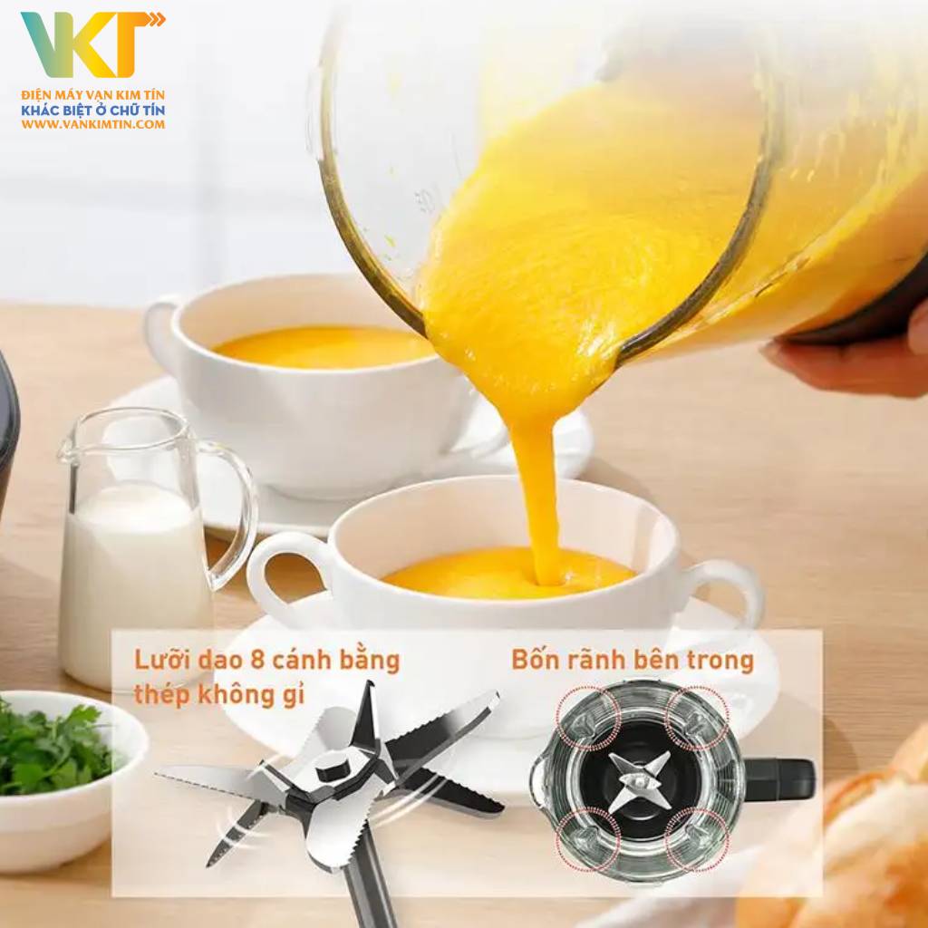 Máy làm sữa hạt Panasonic MX-HG6401KRA - Công nghệ 3 lớp 8 cánh tạo lưỡi dao sắc bén