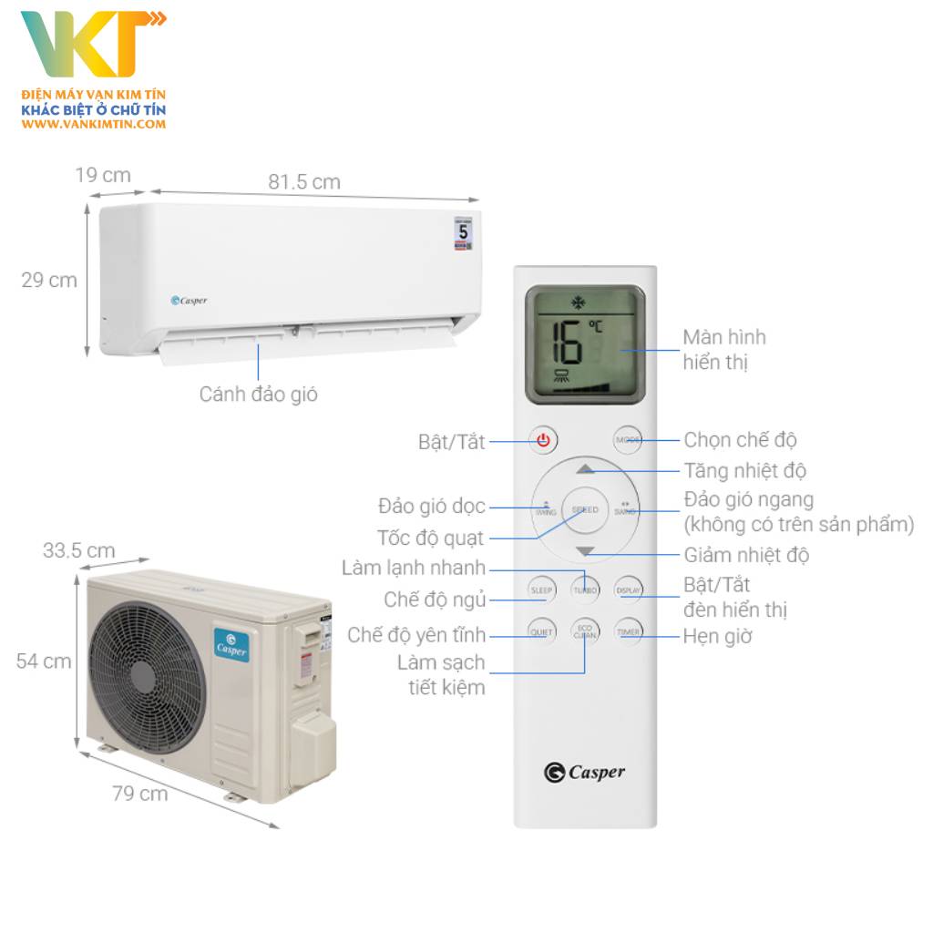 Máy lạnh Casper 1.5 HP SC-12FB36A - Thông số kỹ thuật