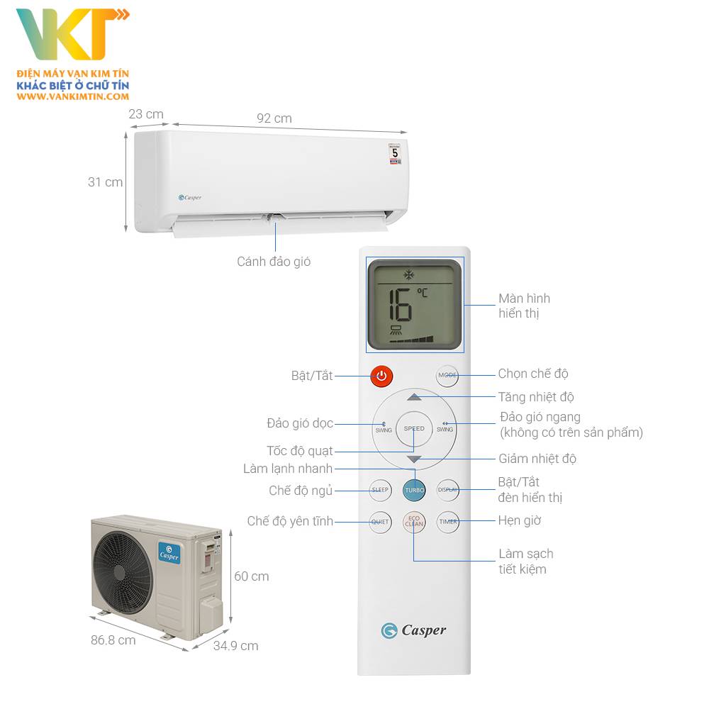 Máy lạnh Casper 2 HP SC-18FB36A - Thông số kỹ thuật