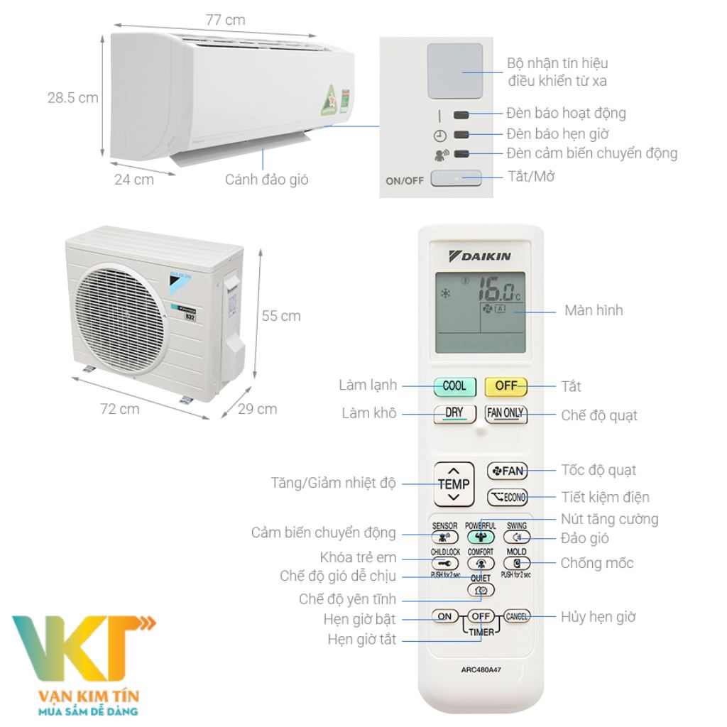 Đánh giá chi tiết về máy lạnh Daikin Inverter 1.5 HP ATKC35UAVMV