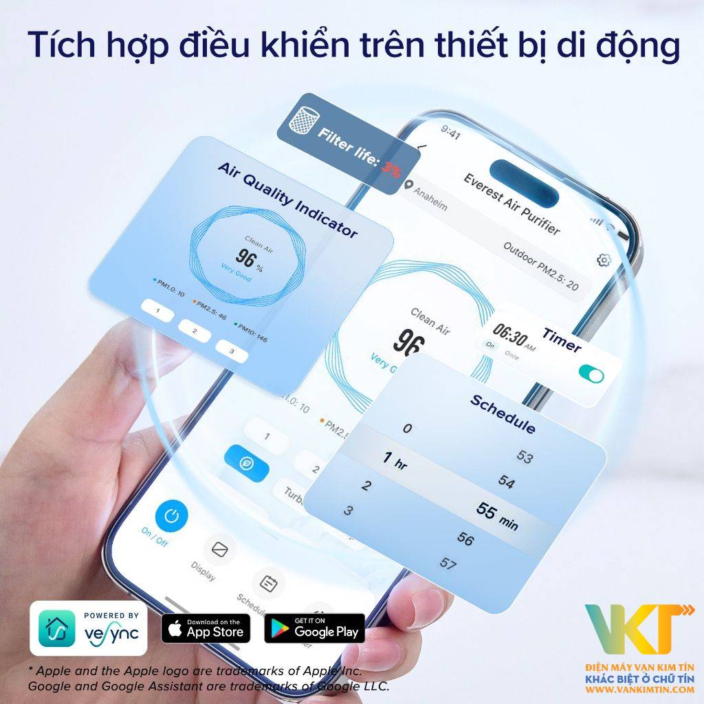 Máy lọc không khí Levoit Everest Air - Quan sát máy qua di động thuận tiện