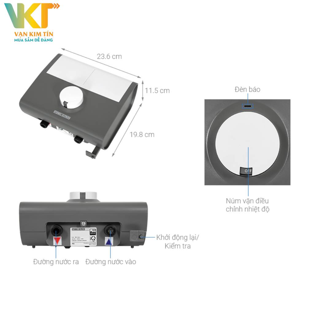 Máy nước nóng trực tiếp đa điểm (Multi Point) Stiebel Eltron 8000W DDH 8 EC - Thông số kỹ thuật