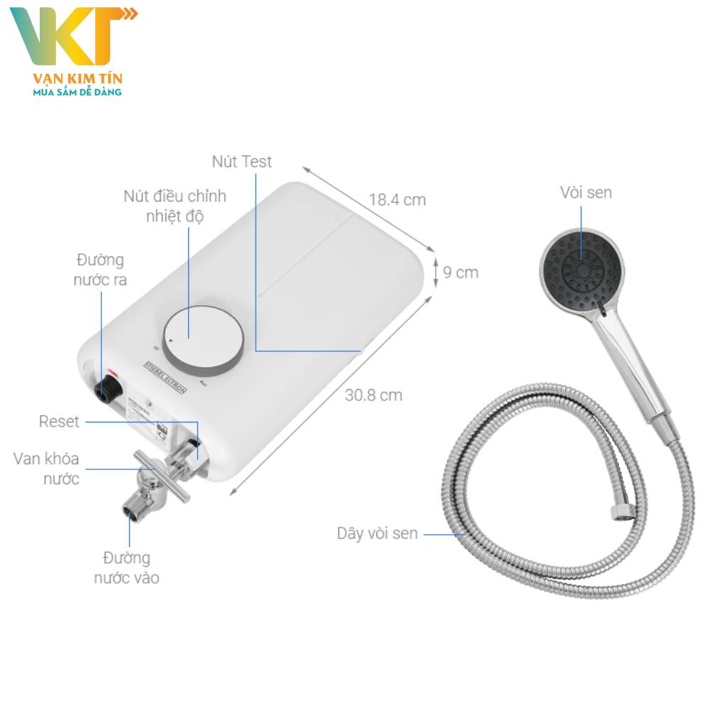 Máy nước nóng trực tiếp Stiebel Eltron 3500W DE 35 EC - Thông số kỹ thuật