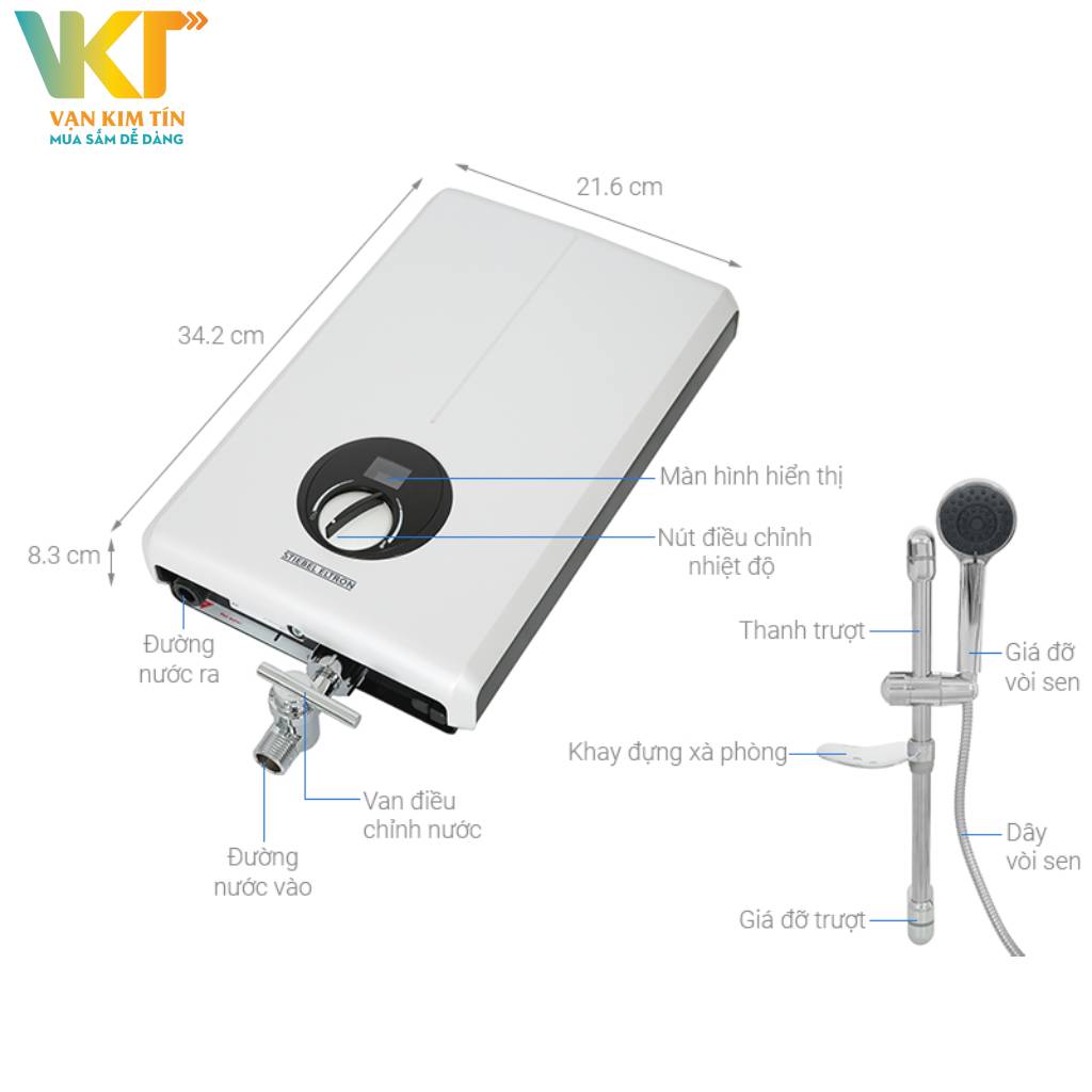 Máy nước nóng trực tiếp Stiebel Eltron 4500W XGL 45 EC - Thông số kỹ thuật