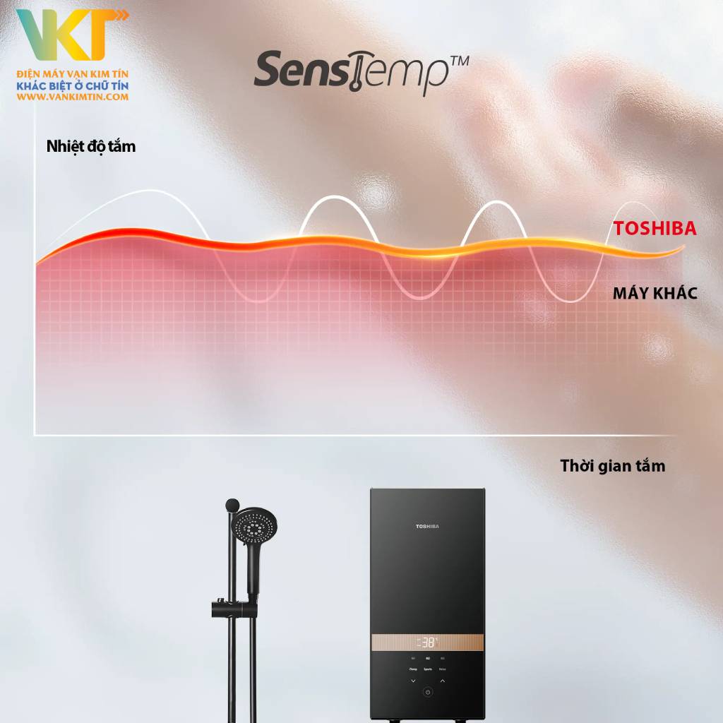 Máy nước nóng trực tiếp Toshiba TWH-45EMCPVN(K)-CB - Công nghệ SensTemp đem đến giải pháp nước nóng an toàn