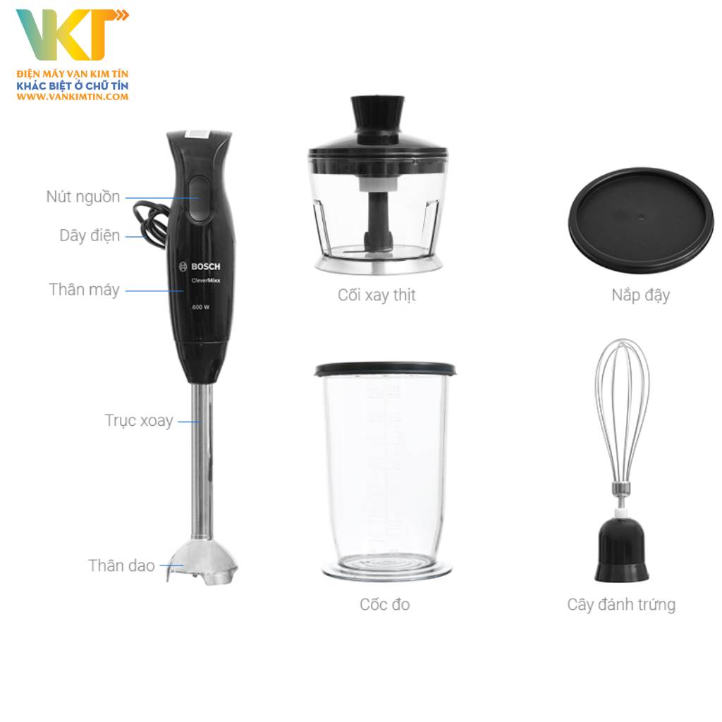 Máy xay cầm tay Bosch HMH.MSM2650B - Thông số kỹ thuật