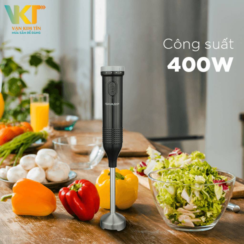 Máy xay cầm tay Sharp EM-H074SV-BK - Công suất 400W mạnh mẽ, xay nhanh chóng
