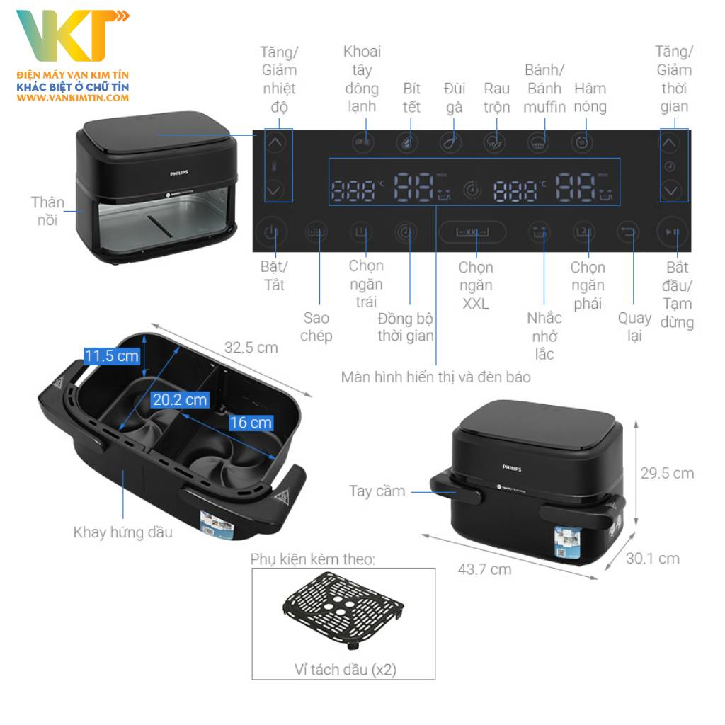 Nồi chiên không dầu Philips NA150/00 - Thông số kỹ thuật