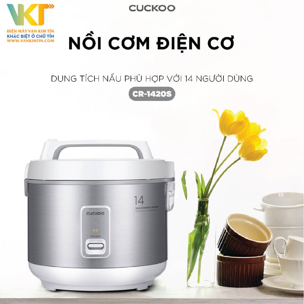Nồi cơm điện nắp gài Cuckoo 2.5 lít CR-1420 Hàn Quốc - Dung tích 2.5 lít cực lớn, đủ dùng cho 6-14 người