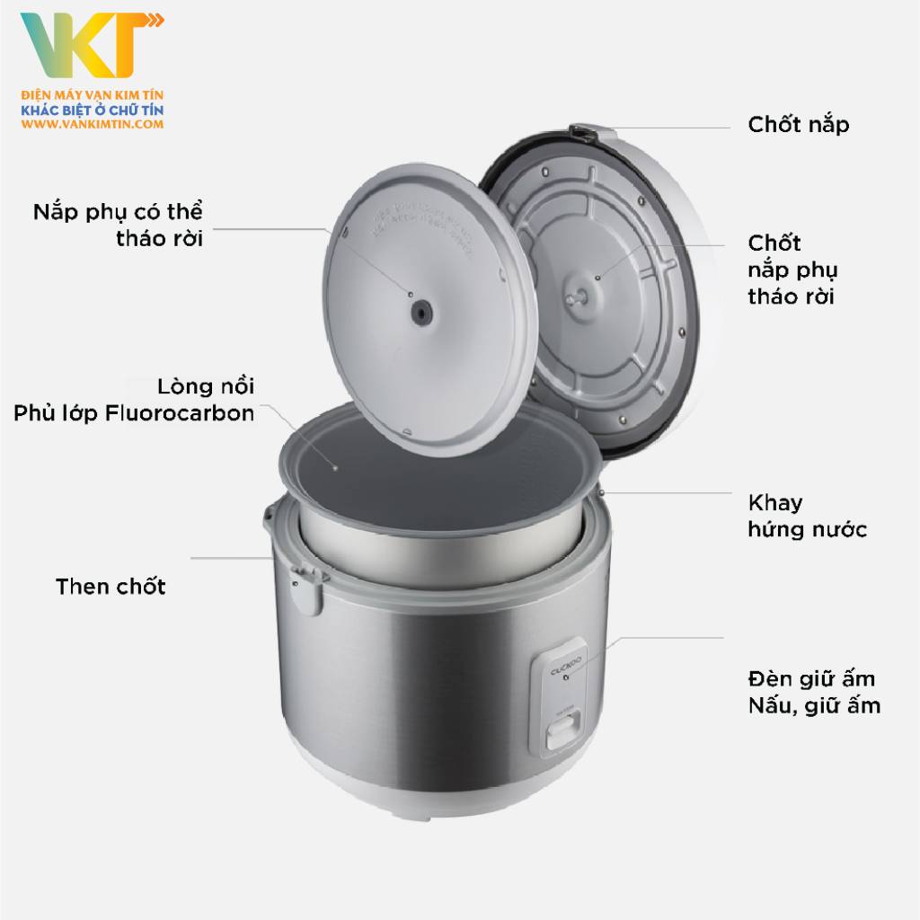 Nồi cơm điện Cuckoo 3 lít CR-1720 - Tăng tính tiện lợi trong quá trình sử dụng với thiết kế tối ưu