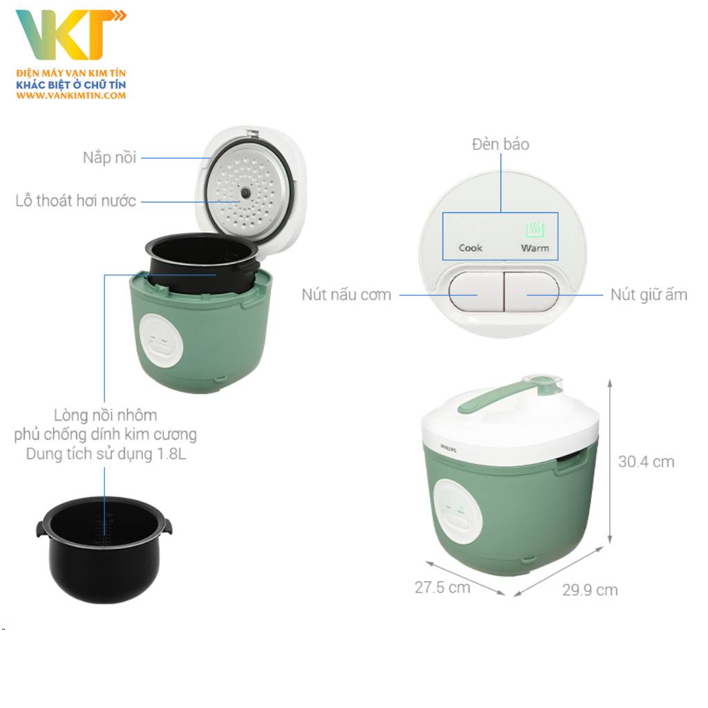 Nồi cơm điện Philips HD3212/32 - Thông số kỹ thuật