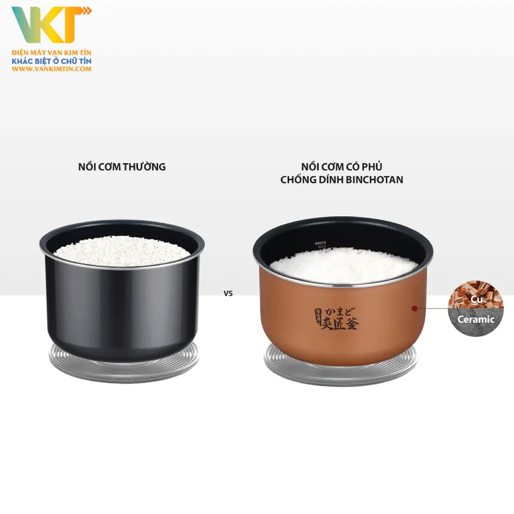 Nồi cơm điện tử Toshiba RC-18DR5UVN(W) - Lòng nồi dày 4mm phủ chống dính cao cấp, bền bỉ và an toàn