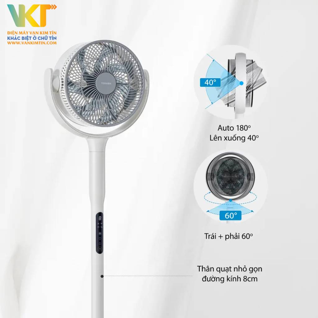 Quạt tuần hoàn Toshiba F-DSC50XVN(W) - Thiết kế tối giản chi tiết, tạo vẻ thanh lịch cho không gian