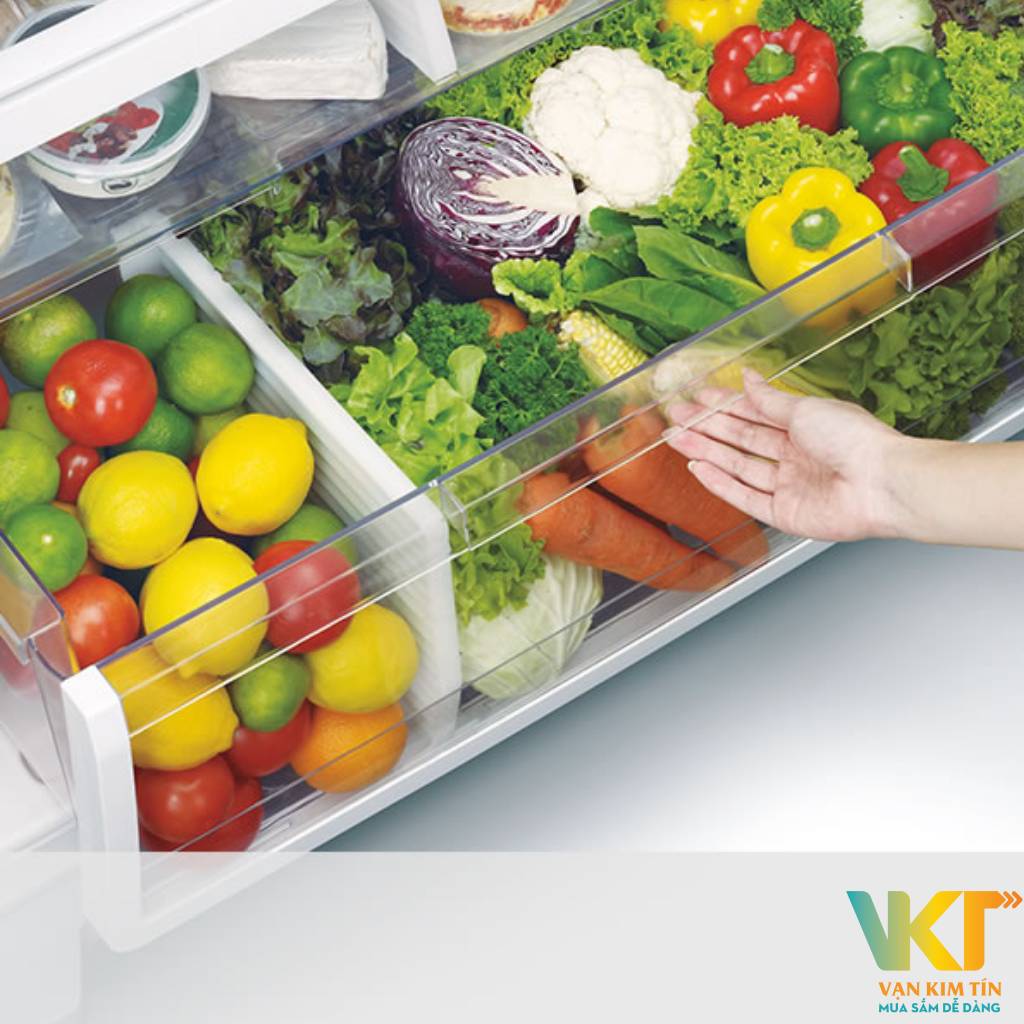 Tủ lạnh Hitachi Inverter 509 lít R-FW650PGV8 GBK - Ngăn rau củ quả có dung tích lớn, độ ẩm cao