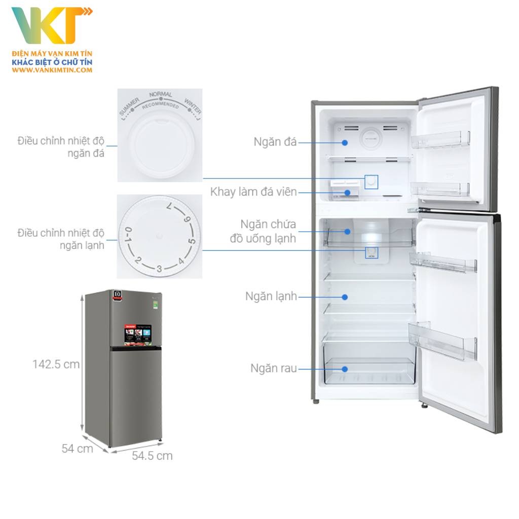 Tủ lạnh Sharp Inverter 197 lít SJ-X215V-SL - Thông số kỹ thuật