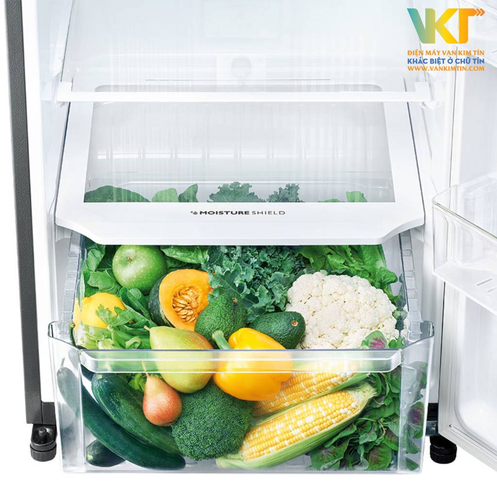 Tủ lạnh Sharp Inverter 330 lít SJ-XP352AE-DS - Ngăn đựng rau củ riêng biệt, lưu trữ đảm bảo độ tươi