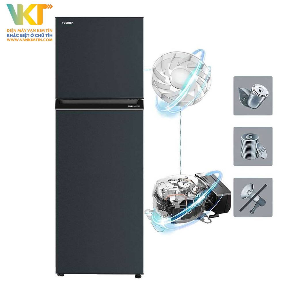 Tủ lạnh Toshiba Inverter 253 lít GR-RT329WE-PMV(52) - Origin Inverter hoạt động êm ái và không gây tốn điện