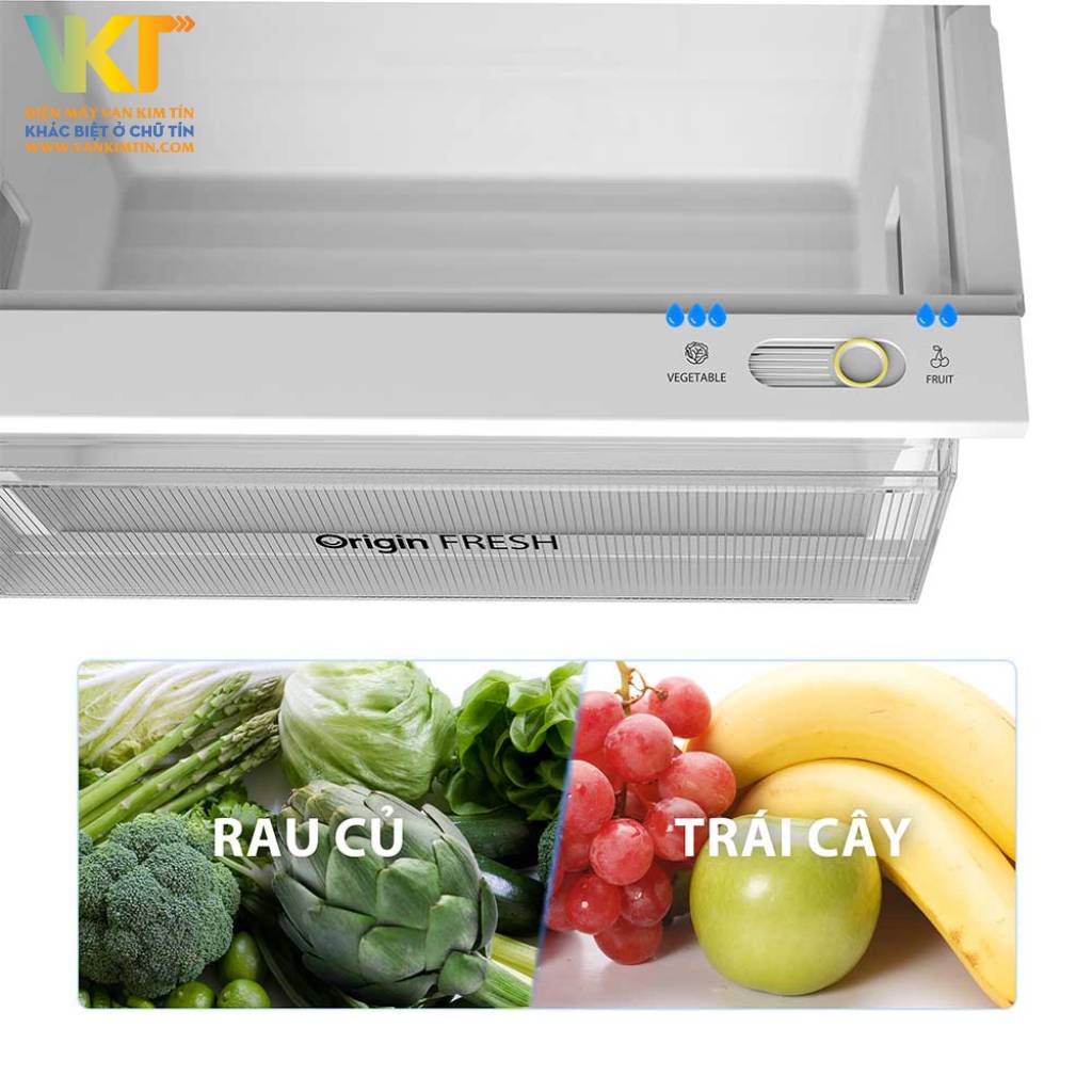 Tủ lạnh Toshiba Inverter 312 lít GR-RT416WE-PMV(58)-MM - Origin Fresh giúp tùy chỉnh độ ẩm cho rau củ